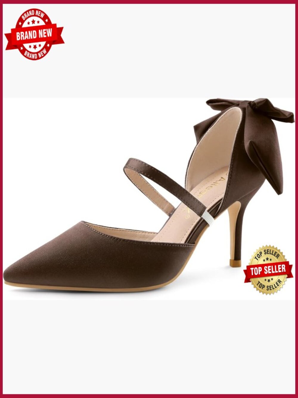 Pointed Toe Bow Stiletto Heels Pumps Satin Women's Dress Shoes Party